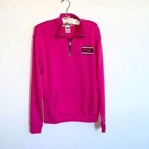 VS Pink Half Zip Sweatshirt Pink Vintage Women's XS